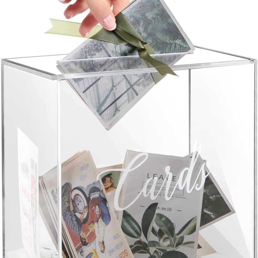 Clear Acrylic Card Collection Box - 'Cards' Script